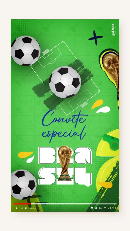 Convite Animado Aniversário Futebol Copa do Mundo 2026