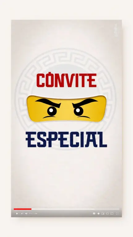 Convite Animado Aniversário Missão NinjaGo