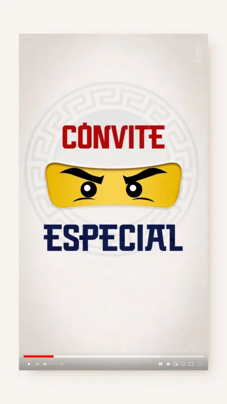 Convite Animado Aniversário Missão NinjaGo