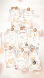 Convite Animado Chá Revelação Quartinho dos Ursos (Creme)