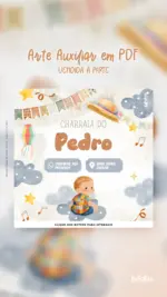 Convite Animado Chá de Bebê Charraiá Caipira - Menino