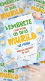 Lembrete Aniversário Meu Pequeno Astronauta