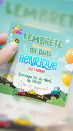 Lembrete Aniversário Passeio de Carrinho