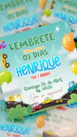 Lembrete Aniversário Passeio de Carrinho