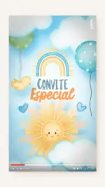 Convite Animado Aniversário Minha Primeira Volta ao Sol - Menino