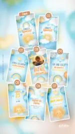 Convite Animado Aniversário Minha Primeira Volta ao Sol - Menino