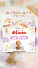 Convite Animado Chá de Bebê Charraiá Caipira - Menina