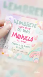 Lembrete Aniversário E o Tempo Voa Balões de Ar Quente - Menina