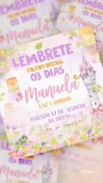 Lembrete Aniversário Jardim da Rapunzel Enrolados