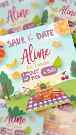 Save the Date Aniversário Piquenique PicFesta