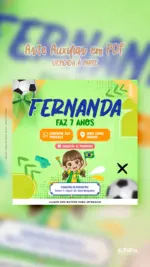 Convite Animado Aniversário Copa da Pequena Torcedora