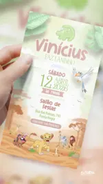 Convite Digital Aniversário Hakuna Matata Rei Leão