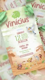 Convite Digital Aniversário Hakuna Matata Rei Leão