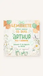 Lembrete Aniversário Ganso Festeiro - Verde