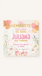 Lembrete Aniversário Ganso Festeiro – Rosa