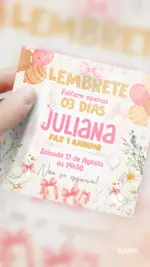 Lembrete Aniversário Ganso Festeiro – Rosa