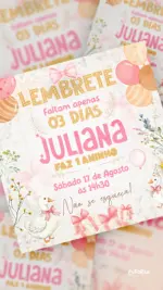Lembrete Aniversário Ganso Festeiro – Rosa