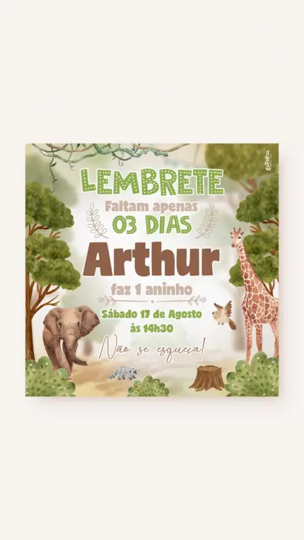 Lembrete Aniversário Savana da Onça Pintada