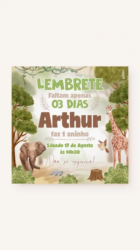 Lembrete Aniversário Savana da Onça Pintada