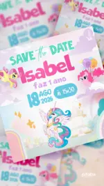 Save the Date Aniversário Aventura My Little Poney