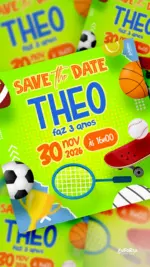 Save the Date Aniversário Festa dos Esportes
