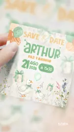 Save the Date Aniversário Ganso Festeiro - Verde