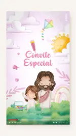Convite Animado Aniversário Aquarela do Criador Maior Pintor do Mundo (Menina)