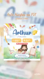 Convite Animado Aniversário Aquarela do Criador Maior Pintor do Mundo (Menino)