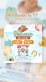 Convite Animado Aniversário Toy Story Ao Infinito e Além - Menino