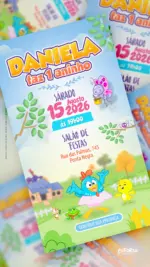 Convite Digital Aniversário Galinha Pintadinha Candy Colors